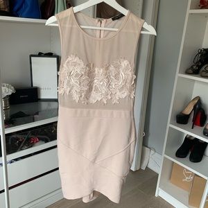 Cream & sheer dress